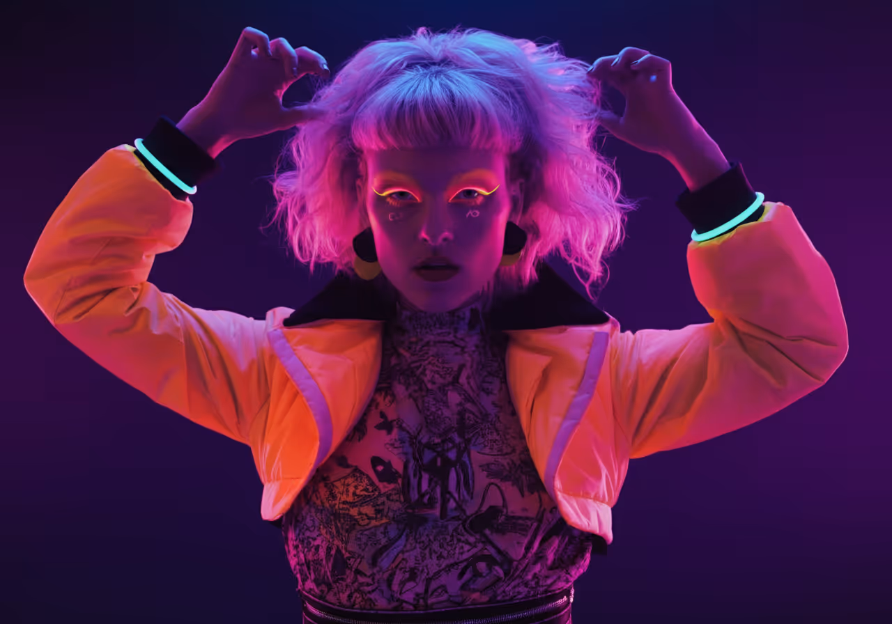 Bold Color Palettes and Neon Accents